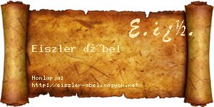 Eiszler Ábel névjegykártya